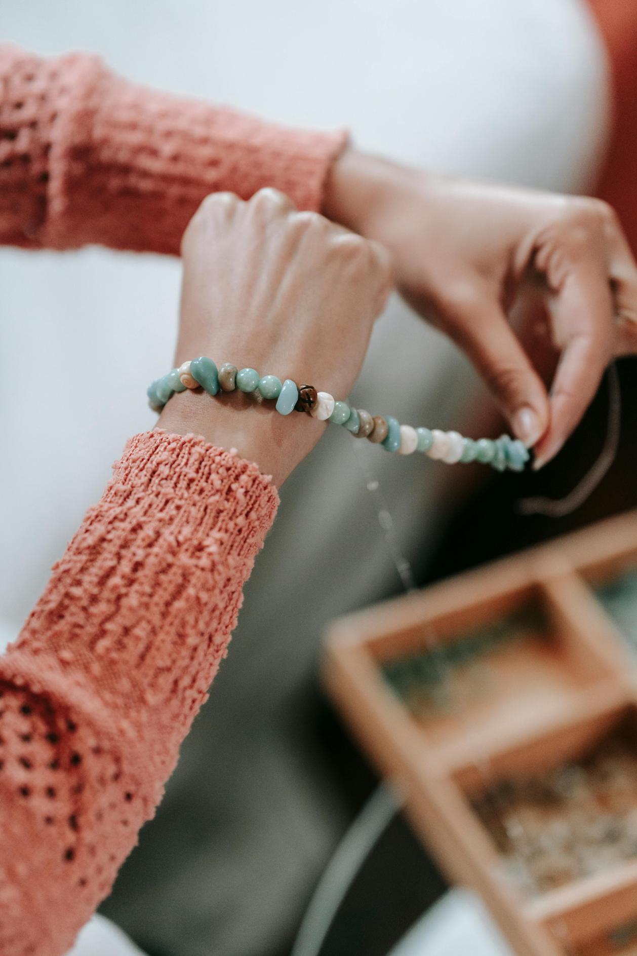 Bracciale portachiavi con perline in silicone DIY